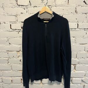 Michael Kors Men's Navy Zip-Up Sweater